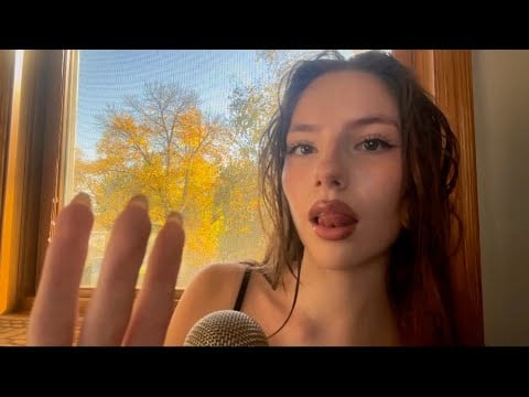 asmr fast mouth sounds, hand movements, and up close whispering 