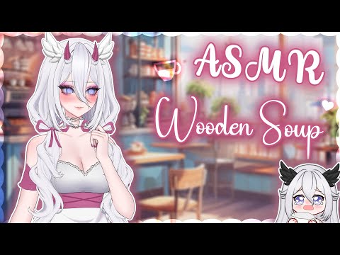 【ASMR/3dio】Shy ghost Girl serves you Wooden Soup in her Cafe! 🍲| No Talking!