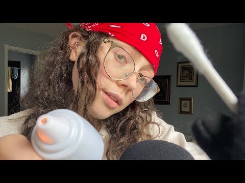 ASMR türkçe/turkish kulak temizliği/cleaning your ears (kulak bakımı) (tıbbi roleplay) (yağ masajı)