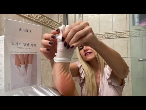 ASMR Rubelli Moisturizing Toe Sock Foot Peel Review