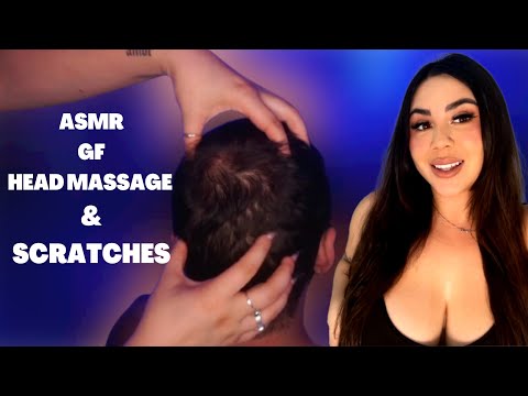 ASMR GF Soothing head scratches and head massages - no talking