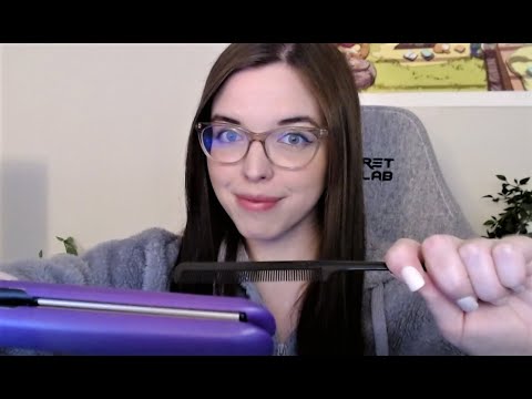 (ASMR) At Home Scalp Oil and Hair Straightening 🍂🍁 | Wood Wick Crackling Layered Sounds