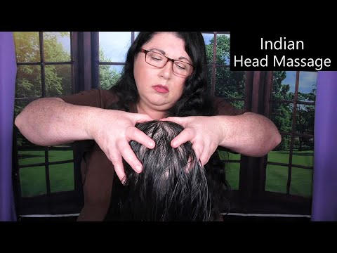 ASMR Relaxing Indian Head Massage (Scalp Massage, Dried Flowers, Hair Brushing, Whispering)