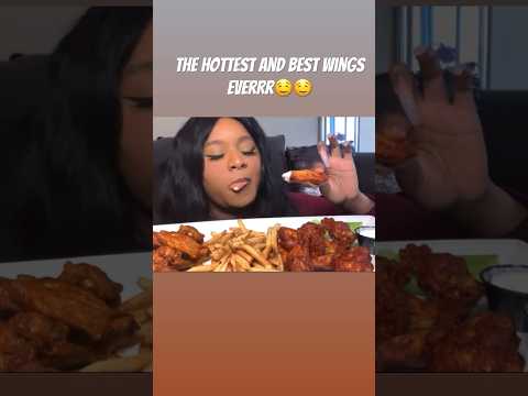 My favorite hot wings! #longnailsasmr #eatingshow #asmrfood