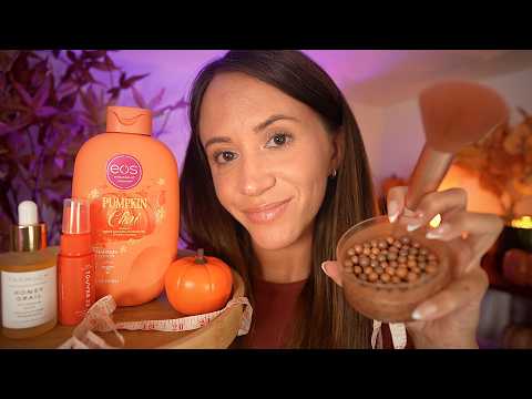 ASMR Full Fall Glow Up 🍂 Measuring, Makeup & Skincare