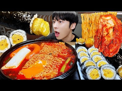 AMSR MUKBANG | 직접 만든 순두부 열라면 먹방 & 레시피 계란, 스팸, 김치 | FIRE NOODLES EATING