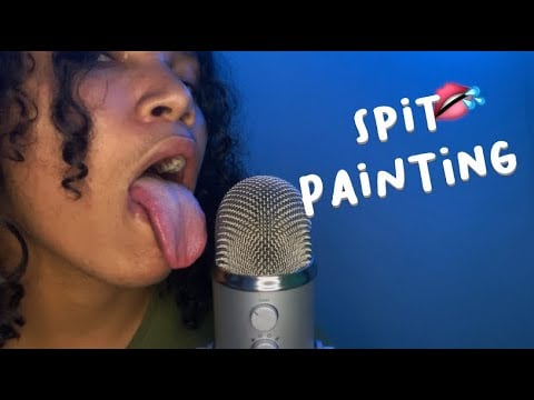 THE BEST ASMR SPIT PAINTING MOUTH SOUNDS EVER ! 🎨
