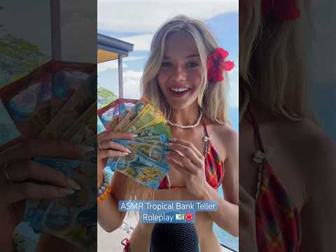 #asmr Tropical Bank Teller Roleplay 💶🌺 #asmrvideo #asmrtriggers #asmrsounds  #naturesounds
