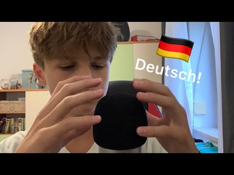 ASMR- German ear to ear Whispering (mouth sounds, visual triggers)