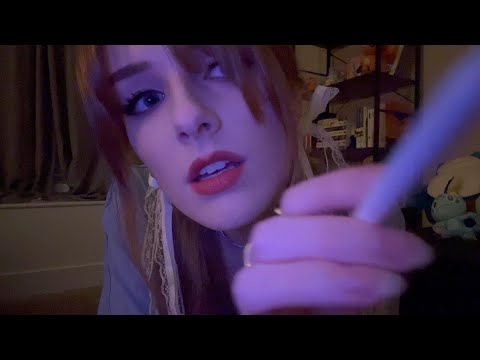 tracing your face ASMR (up-close personal attention, semi-inaudible whispers)