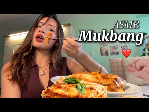 ASMR MUKBANG LASAÑA 🇮🇹 Comiendo la mejor lasaña de mi ciudad 💕 