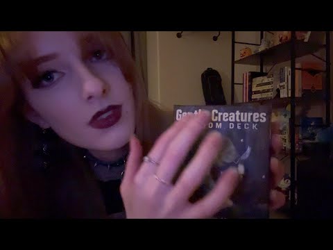 exploring my new oracle deck ASMR (tapping, tracing, shuffling, scratching, page turning)