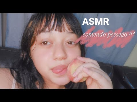 asmr | comendo pêssego ^^ sons de boca molhados e hands movements 🍑🩷