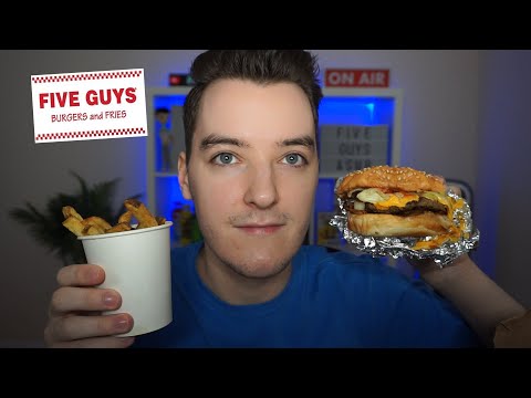 [ASMR] Five Guys Mukbang & Whispered Ramble