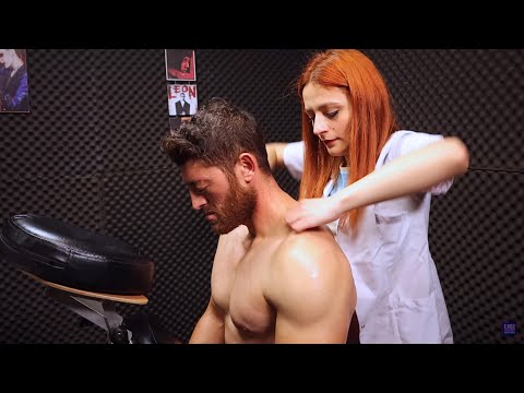 ASMR MASSAGE / Oily Back Massage & Body Building Trainer