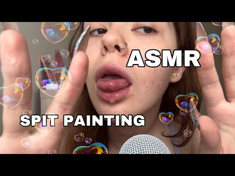 ASMR SPIT PAINTING MASSAGE ( visible spit )