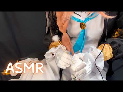 Gentle Ear Care ASMR for Sleep | Ear Cleaning & Fluffy Ear Puff [Blue Archive Mari Cosplay]