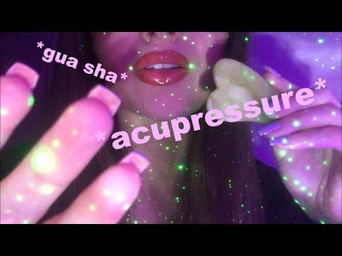 ASMR | Acupressure and Gua Sha on your face | Lots of hand movements (with nail tapping) ⚡️🔮
