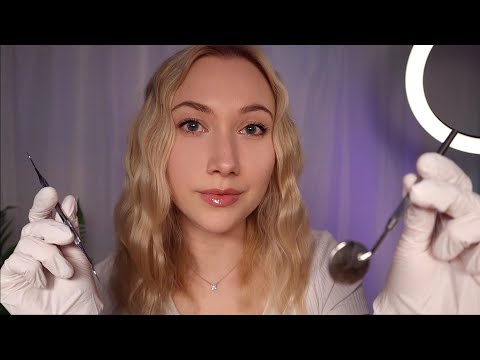 ASMR Relaxing Dentist Exam & Teeth Cleaning (Soft Spoken)