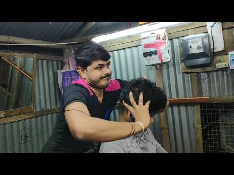 New Indian barber powerful massage therapy with neck cracking ASMR