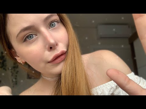 ASMR ~ mouth sounds & visual triggers (hand movements, plucking...) 𓏲ּ𝄢