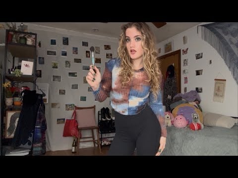 fabric scratching & i do your makeup ASMR (yoga pants, fun eyeshadow, mesh shirt + affirmations)