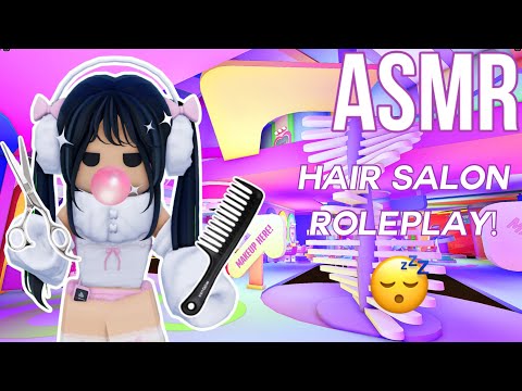 Roblox ASMR ~ hairstylist cuts your hair ROLEPLAY ✂️💗 (gum chewing, scissor sounds, hair brushing)