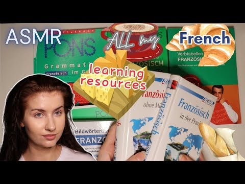 ASMR My FRENCH Learning Resources (soft spoken) book haul, show & tell