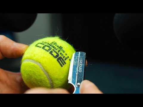 Pure ASMR Tennis Ball Shaving with Razor (No Talking)