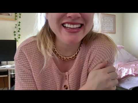 ASMR Pink Waffle Shirt Fabric Scratching & Whisper Ramble 💖