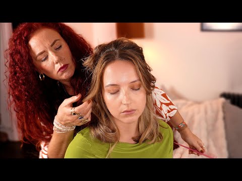 ASMR hair styling 90s up-do ✨perfectionist precise finishing touches @realpersonasmrbyaugust