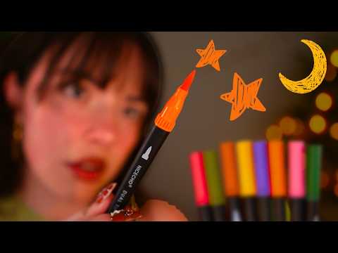 ASMR Coloring in Your Vision & Drawing ALL OVER Your Face ⭐🎃