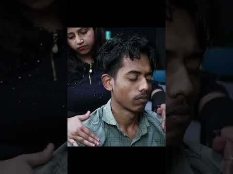 ASMR Soft Head And Forehead Massage By Barber girl Chaitali #shorts