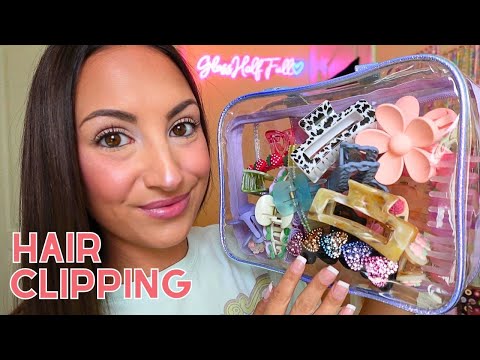 ASMR My Hair Clip Collection ✿ Clipping Up Your Hair