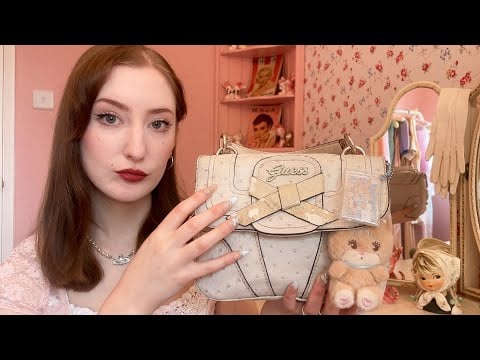 ASMR ~ my bag collection ~ vintage, y2k, Sanrio, tingly tapping and whispers  🎀
