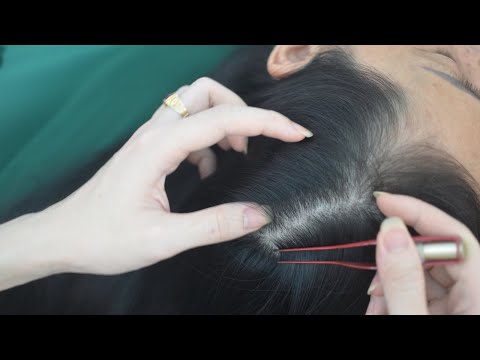 ASMR Hair Sounds With Scalp Scratching, Hair Parting And Brushing For Headache Reduce