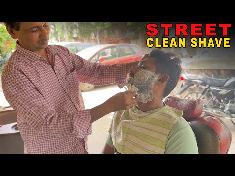 ASMR Street Clean Shave by Old Street Barber | Shave After 1 Year on Street