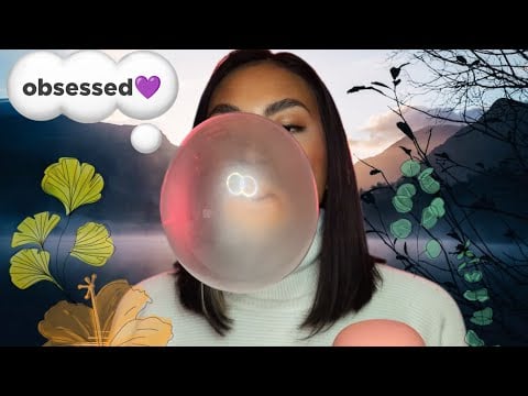 ASMR Chewing Bubblegum , Blowing Bubbles, Relaxing Sounds , Background Noise
