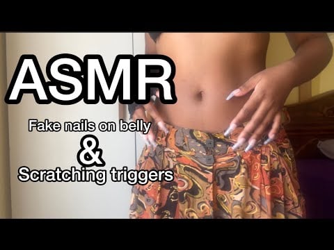 ASMR Fake Nails On Belly, Go To Sleep 😴  (Scratching, Taping etc)