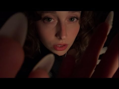 ASMR most sensitive mouth sounds with face touching and light background rain