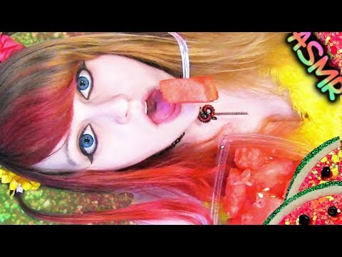 ASMR 🍉 Watermelon Eating ♡ Fruit, Food, Chewing, Sweet, Wet Sounds, Calming, Sleep, Mukbang ♡