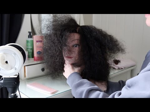 ASMR Whisper Brushing Out Curls | Hair Brushing Sounds | Curly Hair