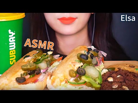 ASMR엘사킴 / 아삭아삭 🥙서브웨이클럽 샌드위치 먹방 Subway Sandwich Mukbang ASMR I  ELSA KIM