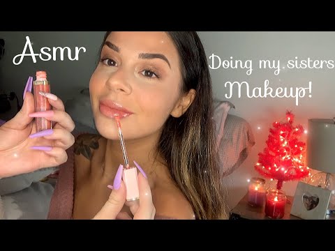 Asmr Doing My Sisters Makeup 💄 Tapping, Scratching & Chit Chatting 💜