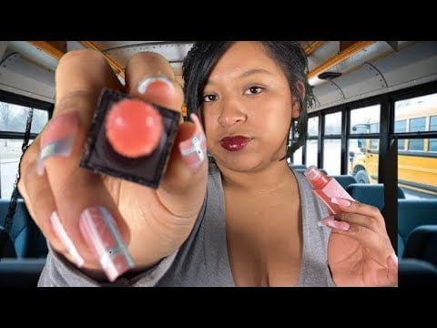 ASMR bestie does your makeup on school bus (personal attention ) ✨