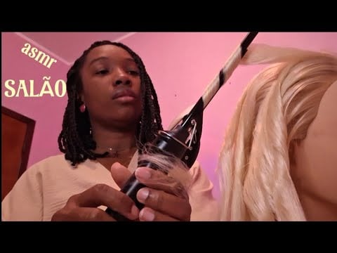 ASMR SALÃO - Fazendo Babyliss no se Cabelo + Penteado 🪮 | Som de pente e mãos ✨️