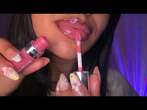 ASMR~ 50 Layers of Lipgloss , Wet Mouth Sounds, Lipgloss Pumping & Tapping 