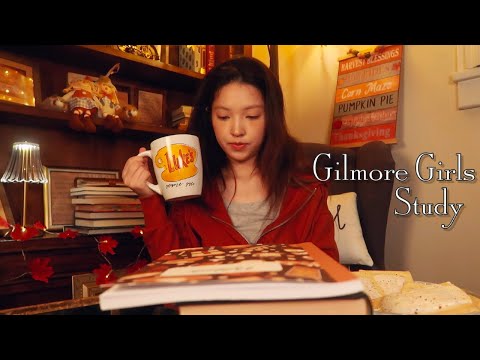 ASMR | Gilmore Girls Inspired Studying & Reading ☕️🍂📖 (lots of coffee, pop tarts, lip gloss, books)