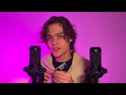 ASMR Whispering & Ear to Ear Brushing | Quiet Brushing Sounds