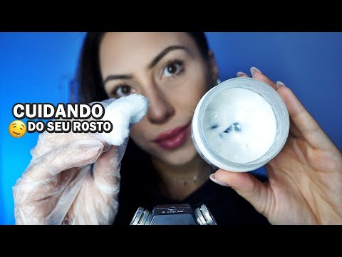 ASMR: LIMPEZA DE PELE PARA RELAXAR PROFUNDAMENTE - CUIDADOS ANTES DE DORMIR